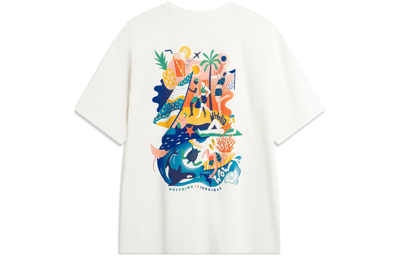 Li-Ning Anything Is Possible Graphic T-shirt 'White' AHSU307-4