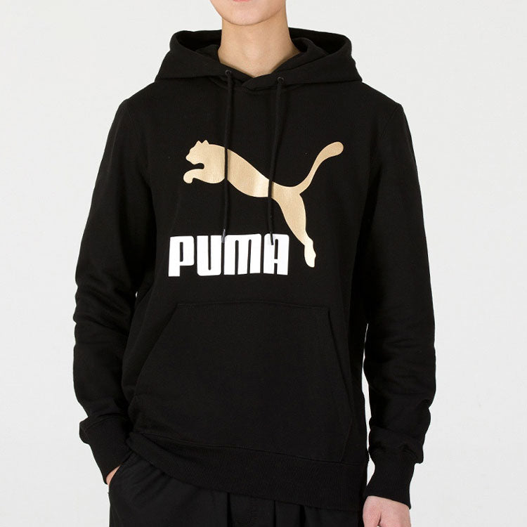 PUMA Classics Metallic Logo TR Logo Printing hooded Sports Black 535341-01
