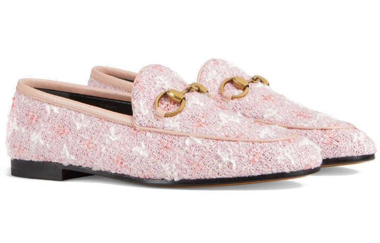 (WMNS) Gucci Jordaan Tweed Loafers 'Pink' 431467-GYV10-5760