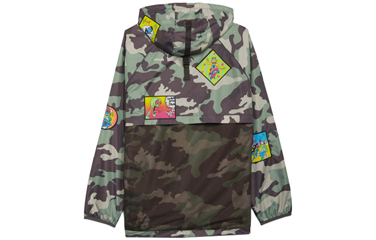 adidas originals x JEREMY SCOTT Crossover Casual hooded Camouflage Jacket Green H53375