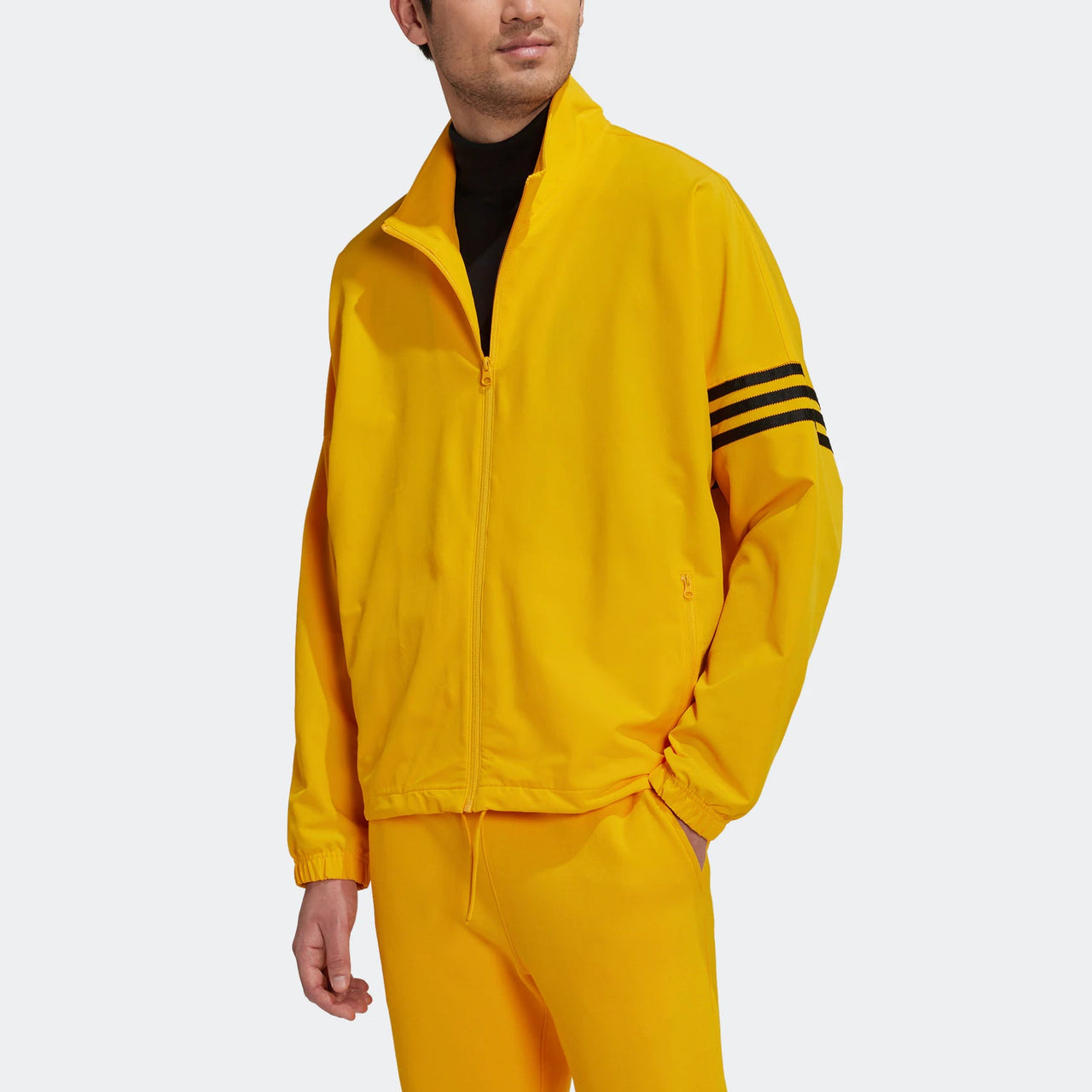 Men's adidas originals New C Tracktop Logo Embroidered Classic Sports Jacket Yellow HM1867