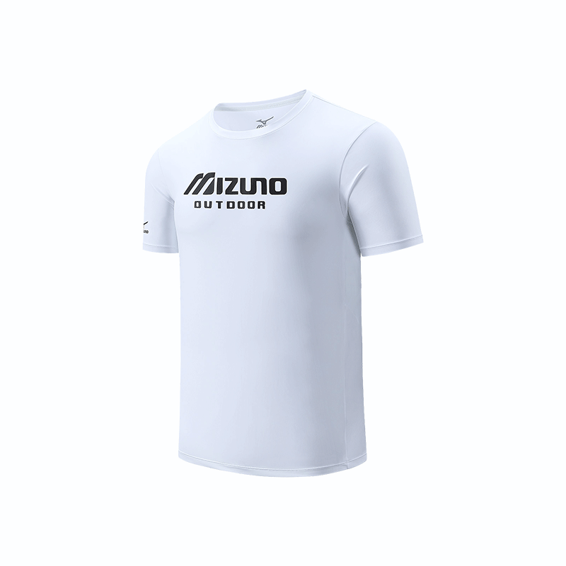 Mizuno Outdoor Letter Printed T-Shirt 'White Black' A2CA4109