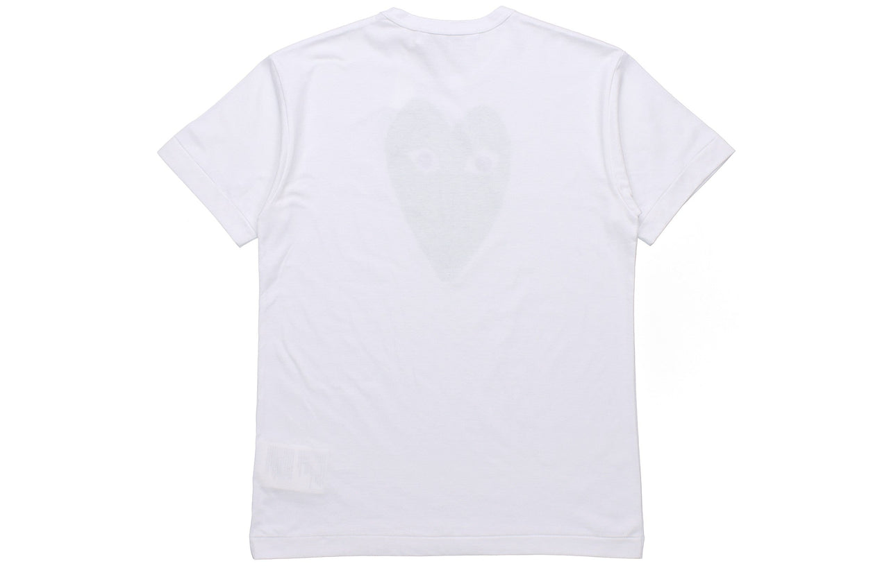 COMME des GARCONS PLAY GreenHeart Shaped Printing Short Sleeve White AZ-T060-051-1