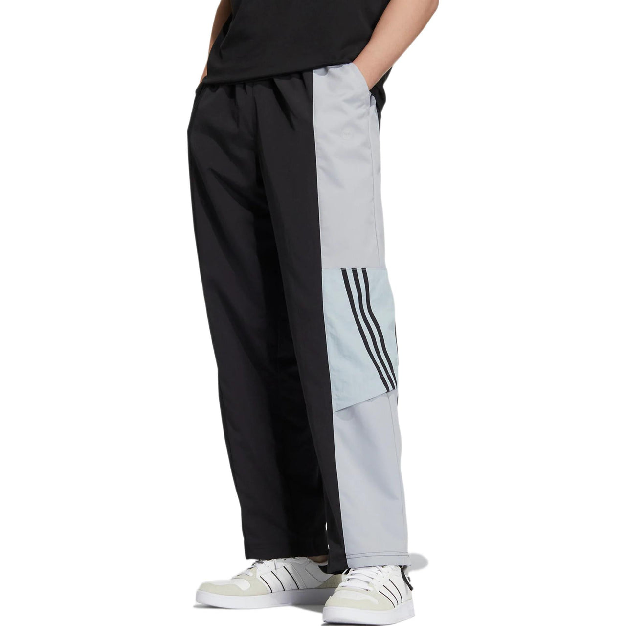Men's adidas neo Splicing Elastic Waistband Straight Sports Pants/Trousers/Joggers Black HN4720