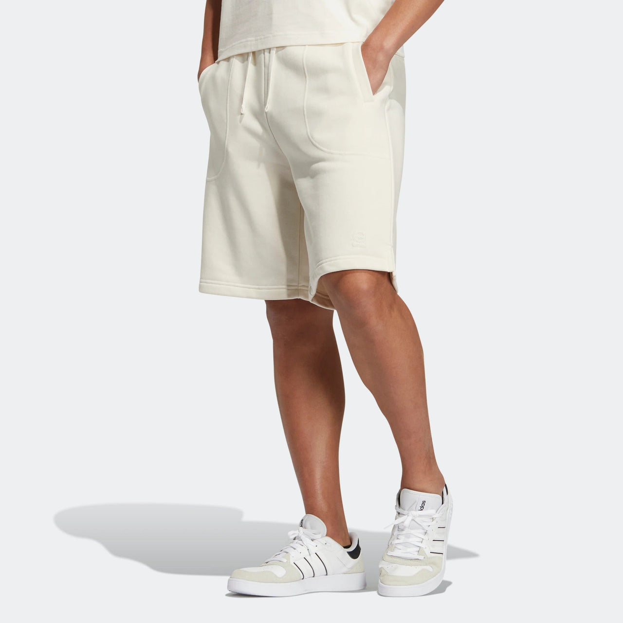 adidas neo Solid Color Lacing Casual Straight Shorts Unisex White HS6820