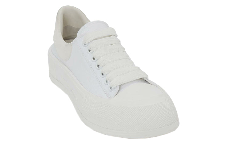 (WMNS) Alexander McQueen Deck Lace Up Plimsoll 'White' 654593W4PQ19000