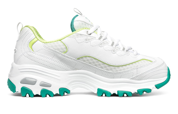 (WMNS) Skechers D Lites 1.0 Low-Top Running Shoes White/Green 99999863-WGR