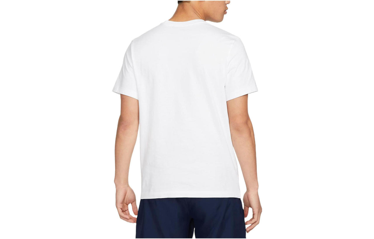 Men's Nike Large Logo Pattern Printing Round Neck Casual Short Sleeve White T-Shirt DD8406-101
