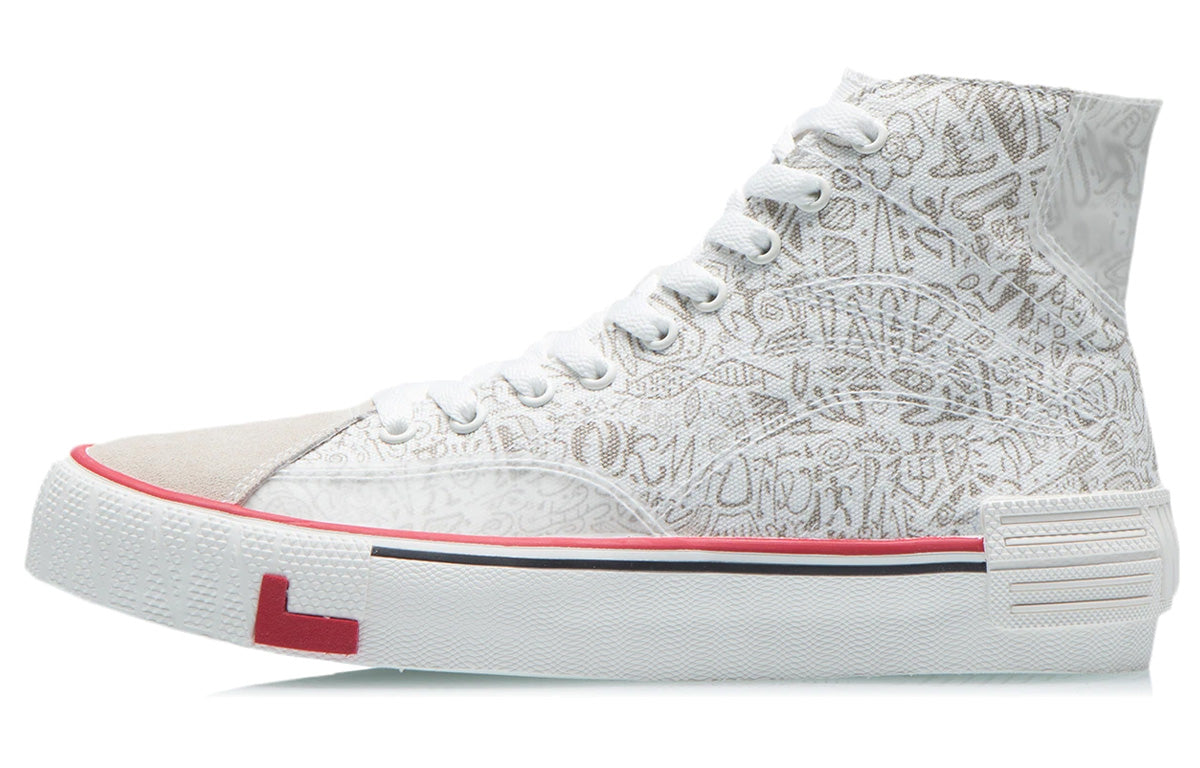 (WMNS) Li-Ning Weiwu Canvas Hi Shoes 'White Silver' AECR012-1