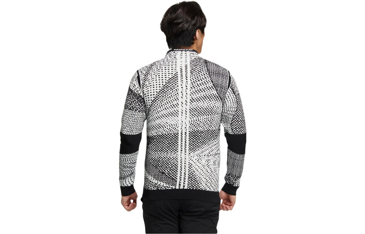 Men's adidas Pk Gradation Po Slim Fit Half Turtleneck Back Stripe Pullover Long Sleeves Knitwear Gray HM7625