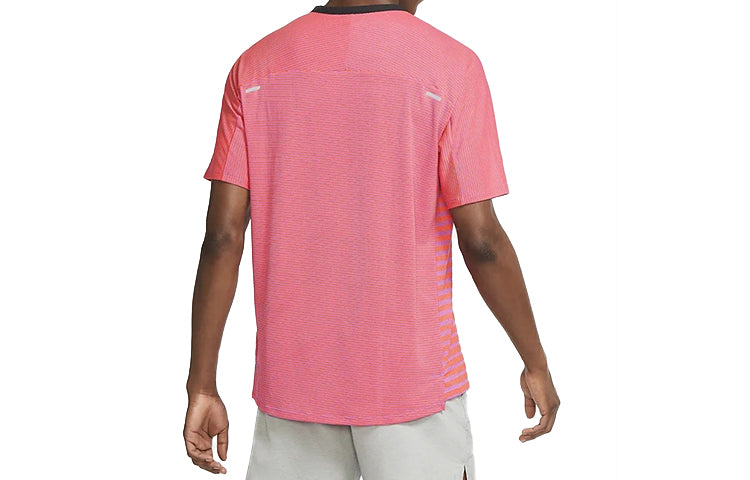 Nike TechKnit Future Fast Running Round Neck Short Sleeve Pink CU6057-551