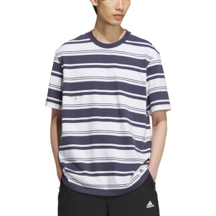 adidas Sportswear Stripe T-Shirts 'White Purple' IS4959