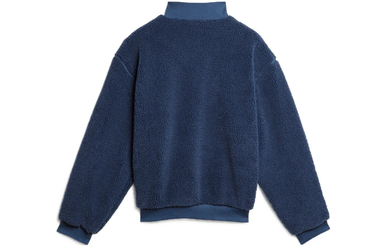 Men's adidas originals x Blondey Crossover Casual Sports Stripe Stand Collar Pullover Long Sleeves Blue GS9267
