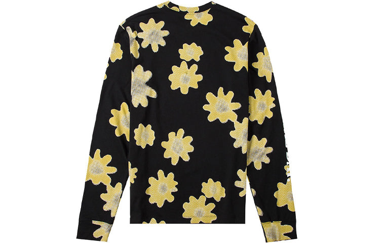 Nike SS22 Flowers Logo Printing Round Neck Long Sleeves Black DM6336-010