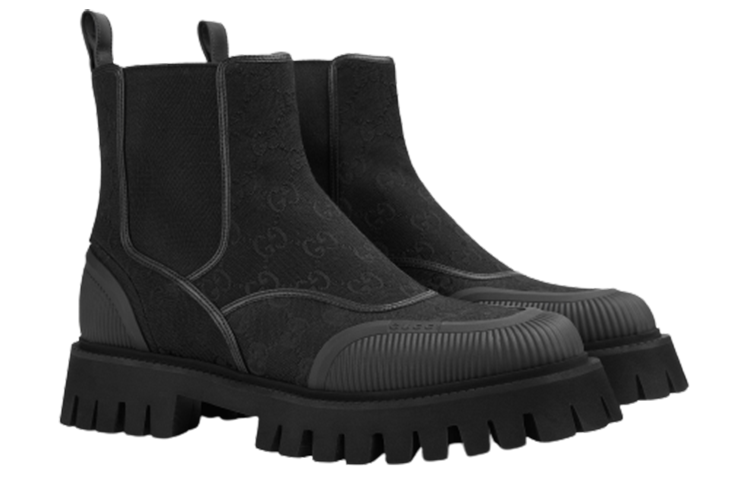 Gucci GG Ankle Boot 'Black Canvas' 739777-FAB5I-1000