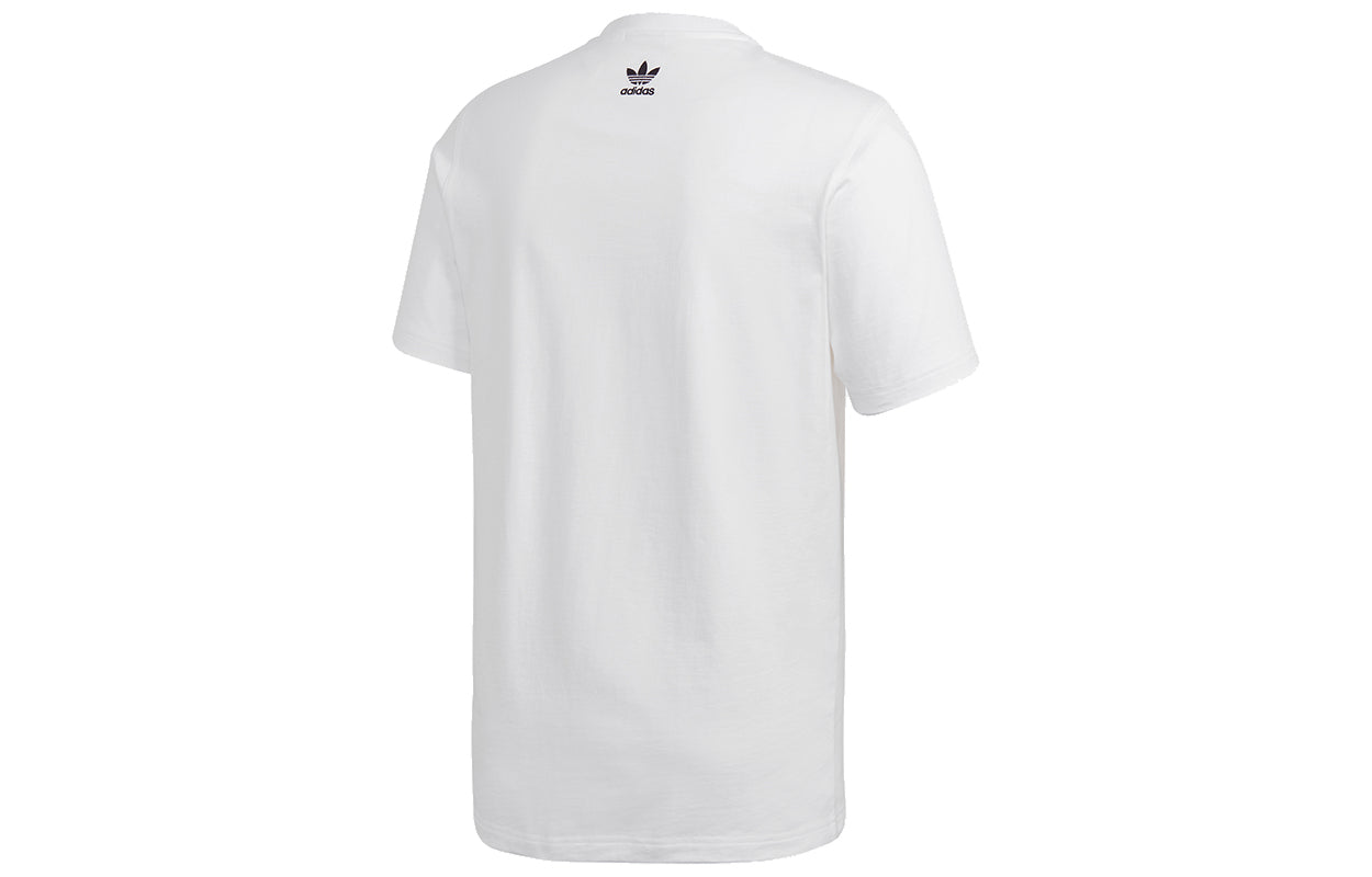 adidas originals Tee 1 Logo Printing Sports Short Sleeve White GK5910