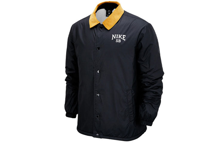 Nike SB Skateboard Logo Casual Sports Skateboard lapel Jacket Black DM0871-010
