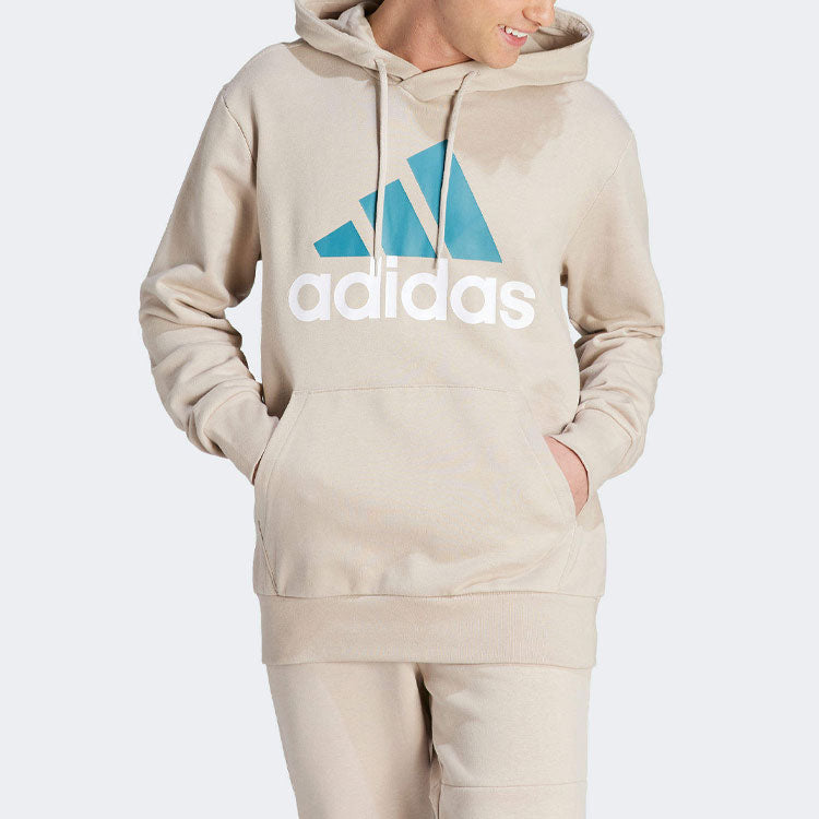 adidas French Terry Big Logo Hoodie 'Beige Blue' IJ8584