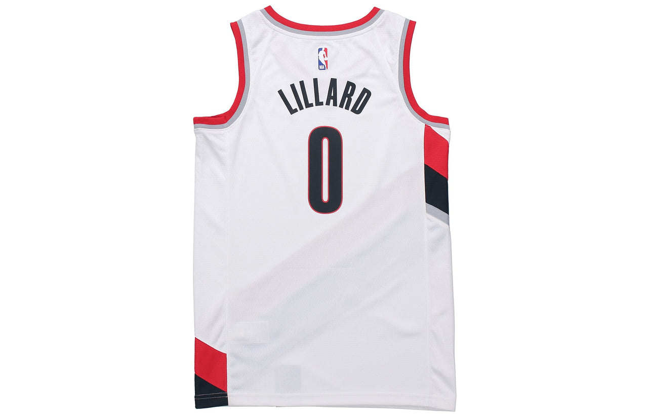 Damian Lillard Trail Blazers Association Edition Nike NBA Swingman Jersey 'White Red Black' 864445-100