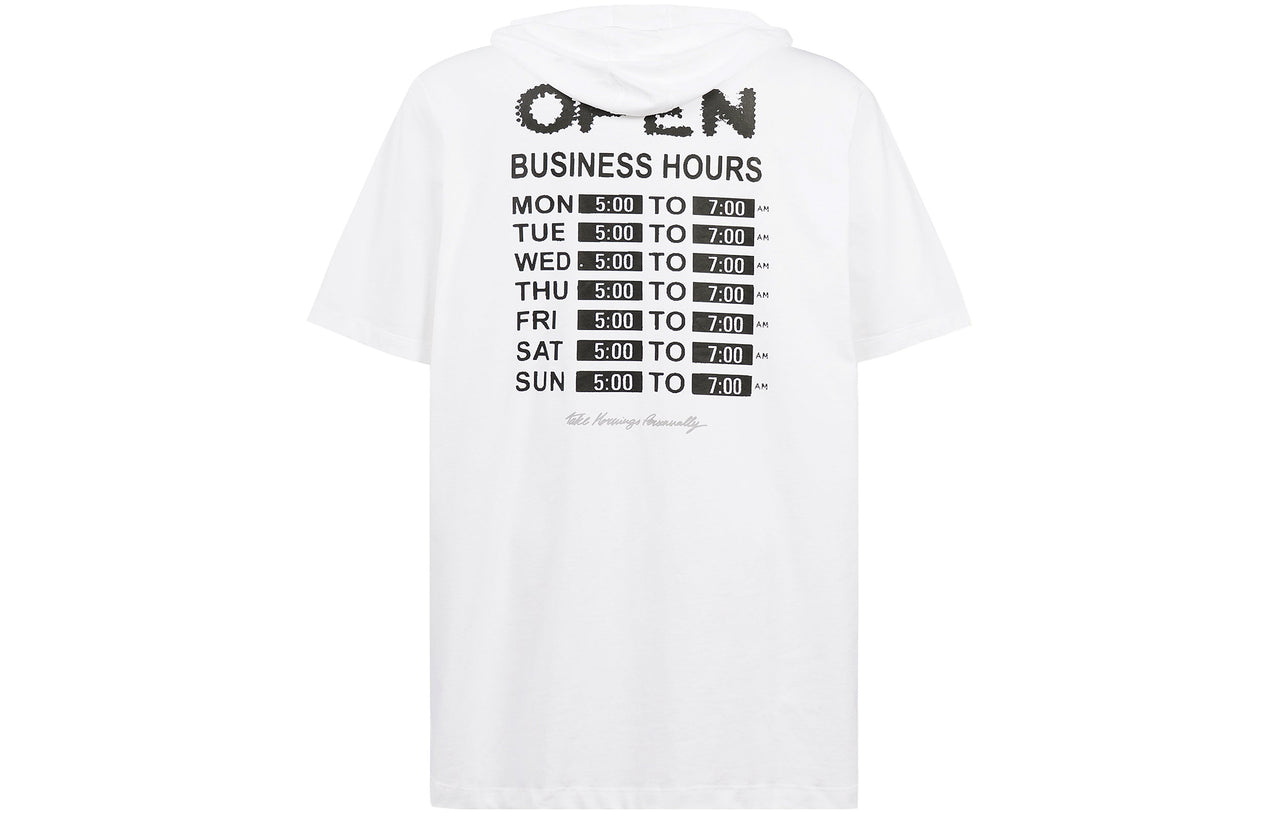 Men's Nike Alphabet Printing Hooded Pullover Short Sleeve White T-Shirt DQ7383-100