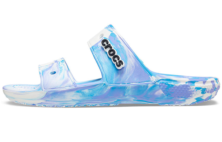 Crocs Classic Clog Marble Beach Unisex White Blue Slippers 'White Blue' 207701-1FK