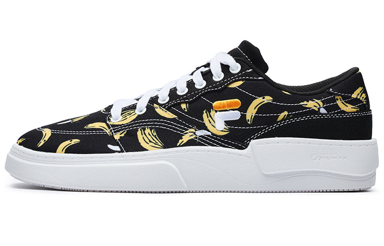 (WMNS) FILA FUSION Classic Skate Shoes 'Black Yellow' T12W232316FBD