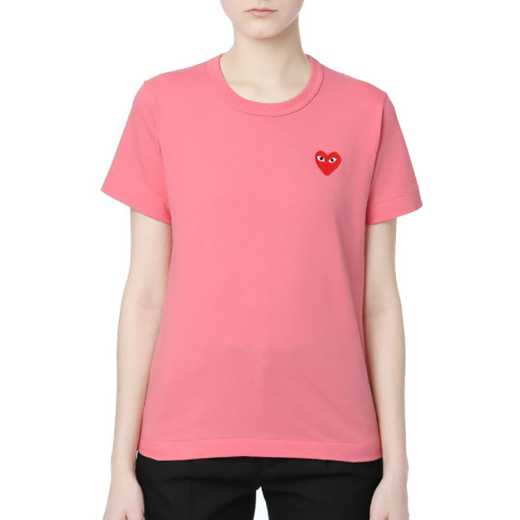 (WMNS) COMME des GARCONS PLAY Logo Tee 'Pink' AZ-T271-051-3