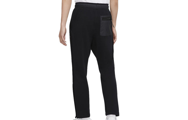 Nike Sportswear French Terry Embroidery Pattern Long Pant Male Black CU3821-001