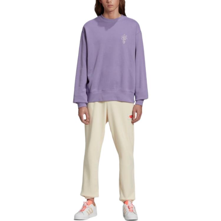 adidas originals Sports Round Neck Pullover Casual Purple HI6016