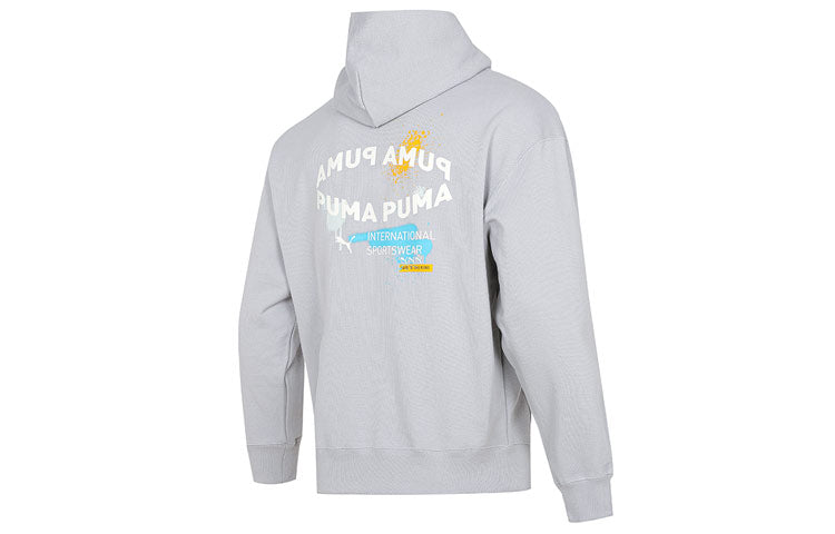 PUMA Oversize Trend Graphic Logo Hoodie 'Grey' 536061-19