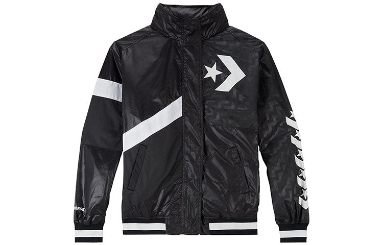 (WMNS) Converse Casual Sports Logo Hooded Jacket Black 10017653-A01