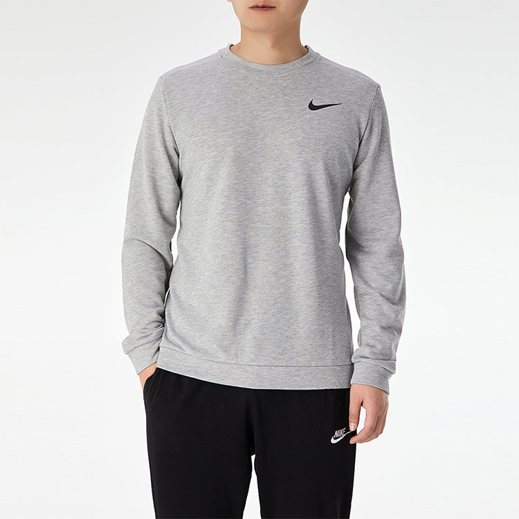 Nike Dri-fit Solid Color Round Neck Pullover Sports Gray CU6796-063