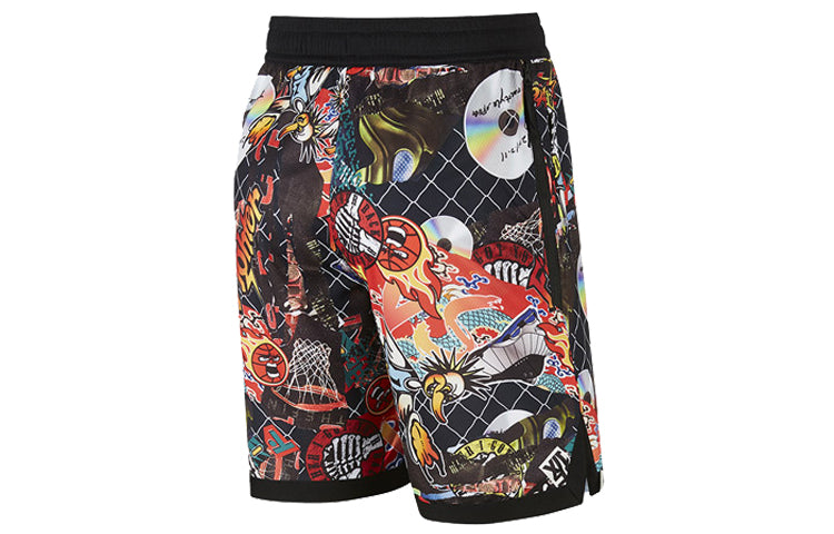 Nike Street Graffiti Basketball Sports Shorts Black Red CK1183-018