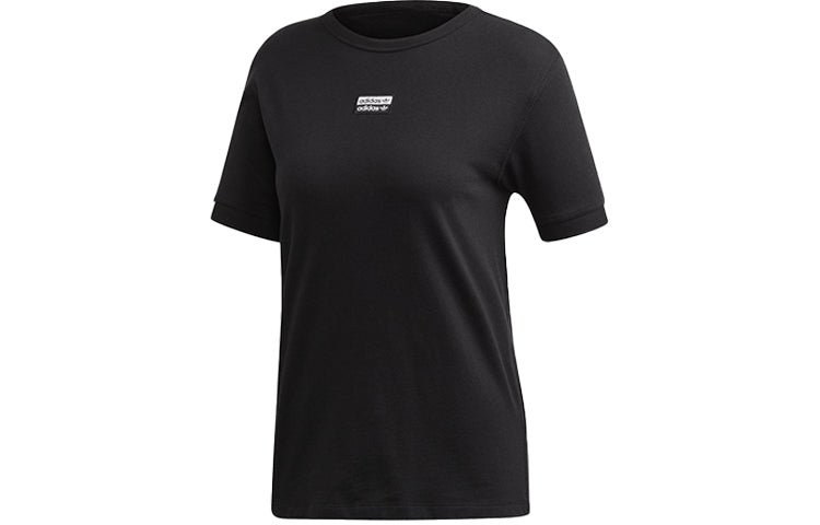 (WMNS) adidas Classic box logo Pattern Short Sleeve Black ED5842