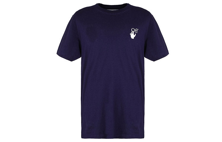 Off-White SS21 Chest Logo Short Sleeve Ordinary Version Purple OMAA027R21JER0034632