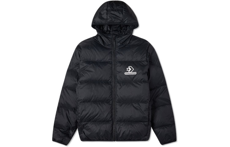 Converse Classic Casual Warm Hooded Down Jacket 'Black' 10023695-001