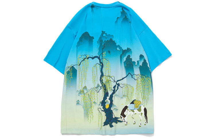 Li-Ning BadFive Graphic T-shirt 'Blue Multi' AHSQ905-1