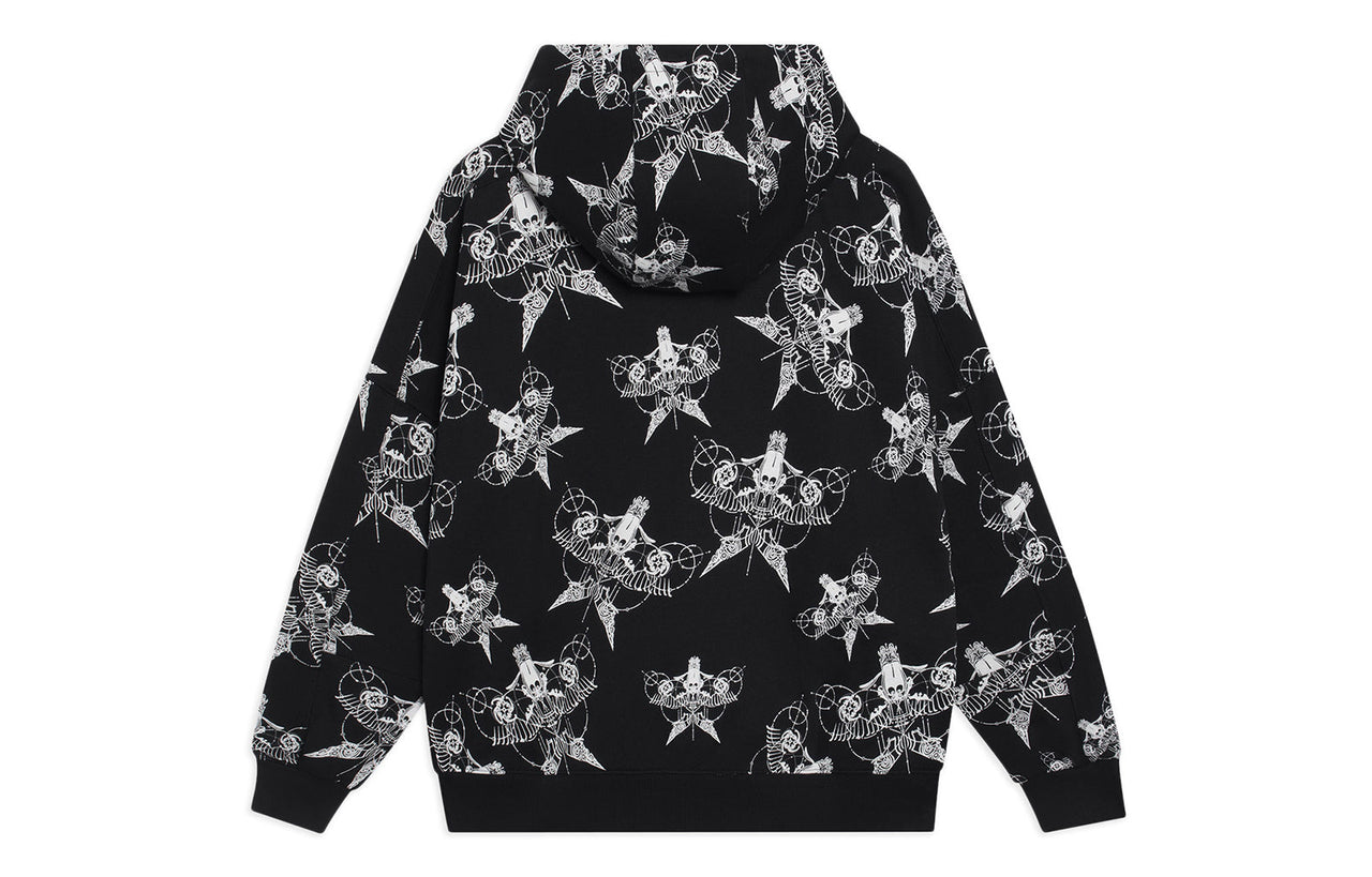 (WMNS) Li-Ning Counterflow All-Over Print Hooded Jacket 'Black' AWDSI88-1
