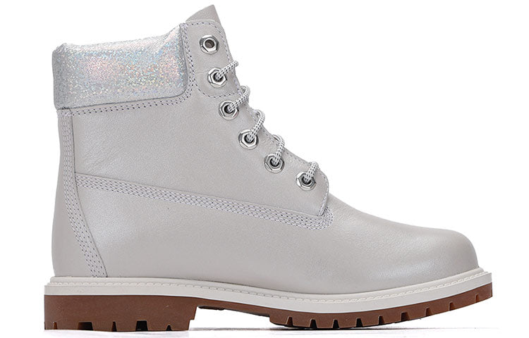 (WMNS) Timberland Heritage 6 Inch Waterproof Boots 'Light Grey Full Grain with Silver Collar' A2M4DQ20