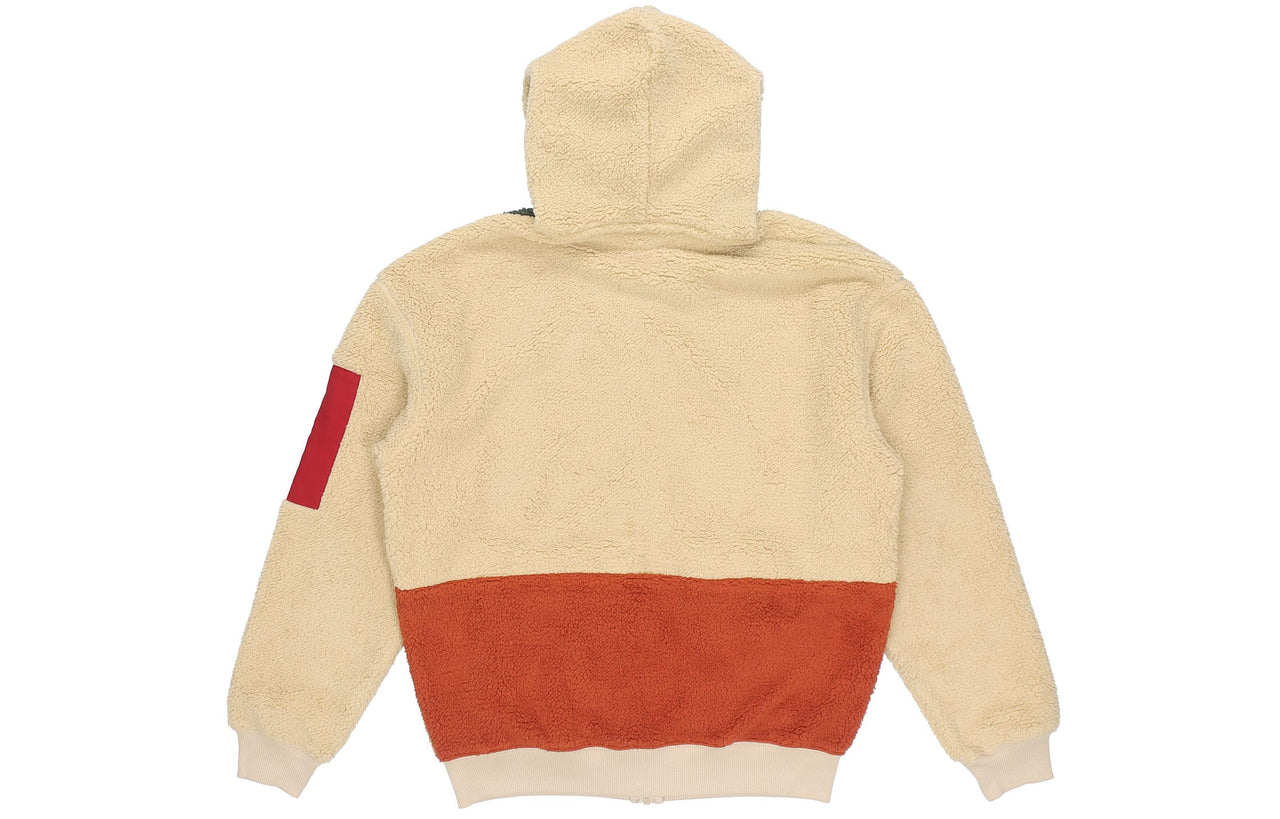 PUMA Retro Block Sherpa Full-Zip Hoodie 'Beige Red Green' 530711-12
