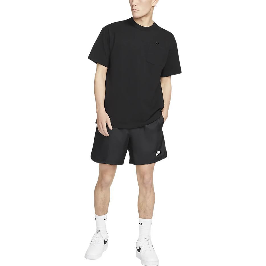Men's Nike Sportswear Solid Color Minimalistic Lacing Sports Shorts Black DM6830-010