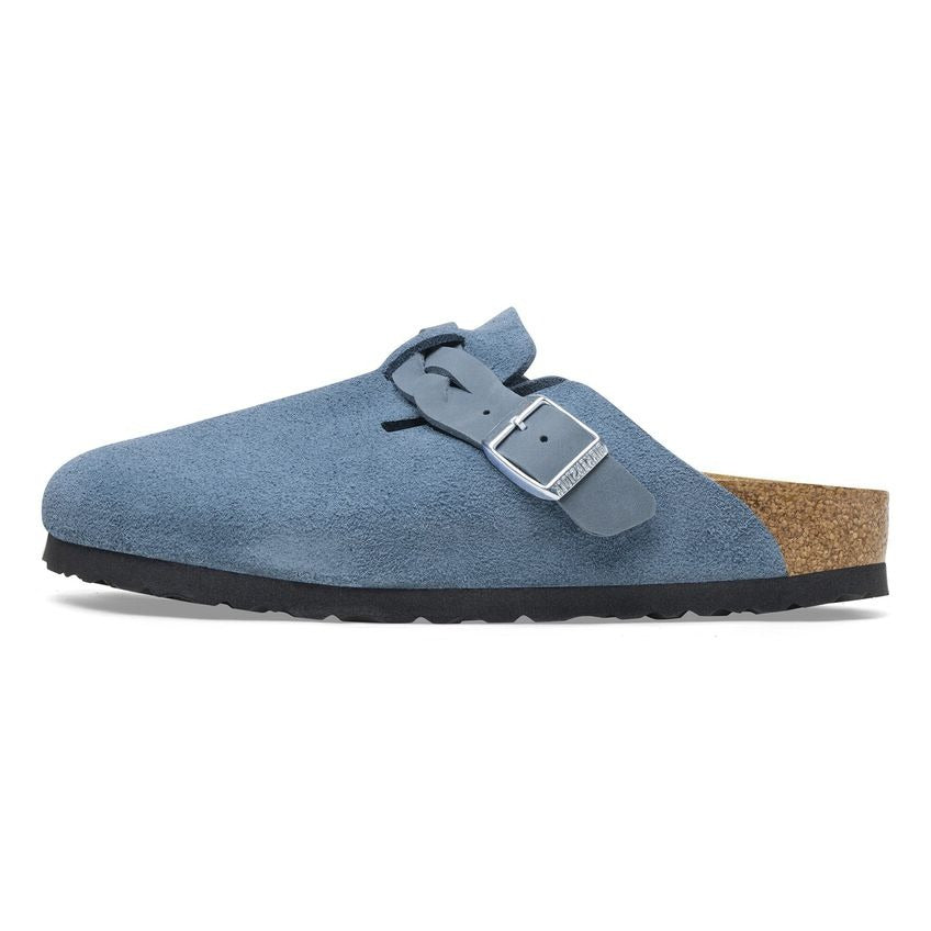 Birkenstock Boston Braided Suede Leather Narrow Fit Sandals 'Elemental Blue' 1026659