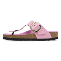 (WMNS) Birkenstock Gizeh Big Buckle Natural Leather Patent Narrow Fit Sandals 'High-Shine Fondant Pink' 1026493