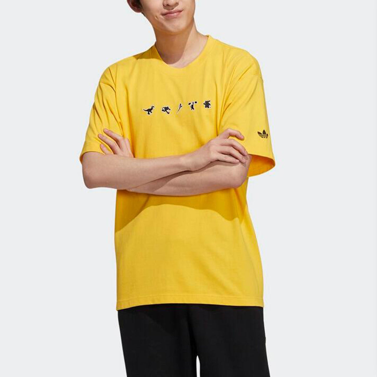 adidas originals Manga Ss Tee 2 Sports Causual Round Collar Male Yellow HC6926