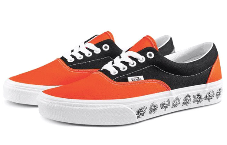 Vans Era Skeleton Printing Retro Casual Canvas Shoes Black Orange Colorblock 'Black Orange' VN0A38FRT5M