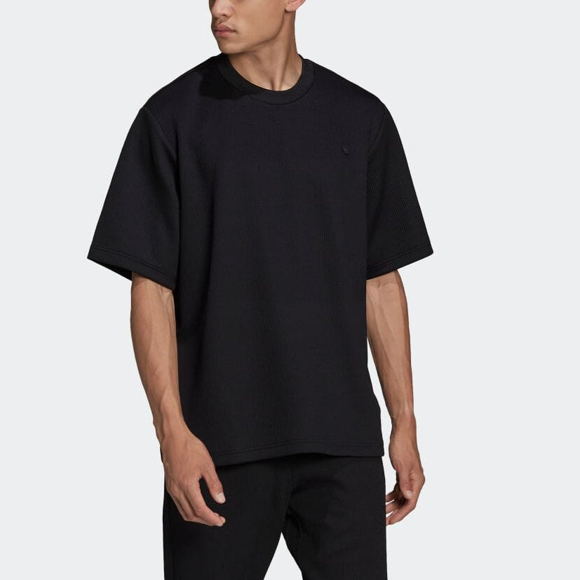 adidas originals Adicolor Trefoil Pliss Tee 'Black' HC4607