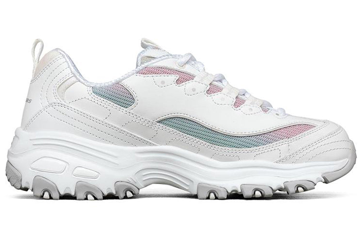 (WMNS) Skechers D'Lites 1.0 Low-Top Running Shoes White/Multi 149253-WMLT