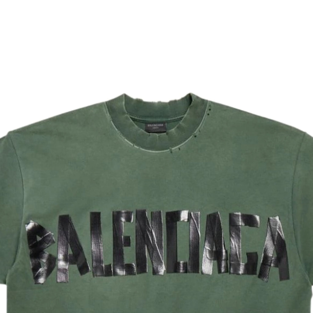 Balenciaga New Tape Type T-shirt Medium Fit 'Dark Green' 739784TQVQ83004