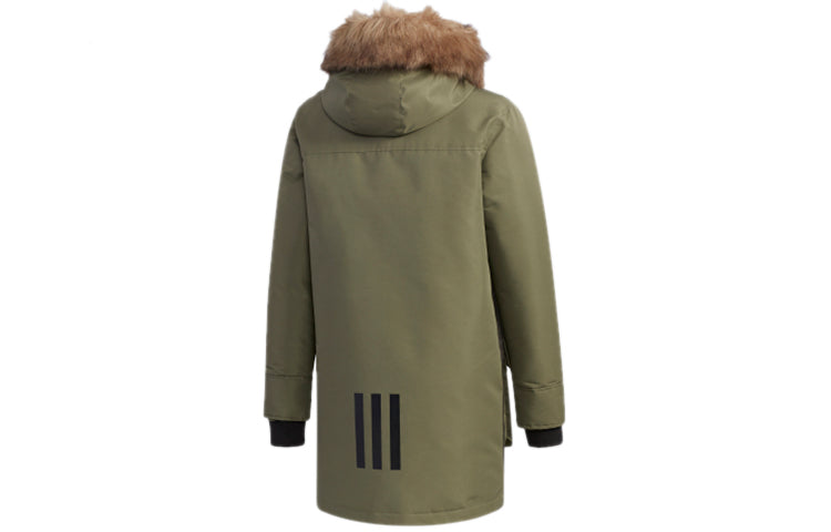 adidas neo M STRT Down PRK Sports hooded Stay Warm Down Jacket Khaki Brown EI4396
