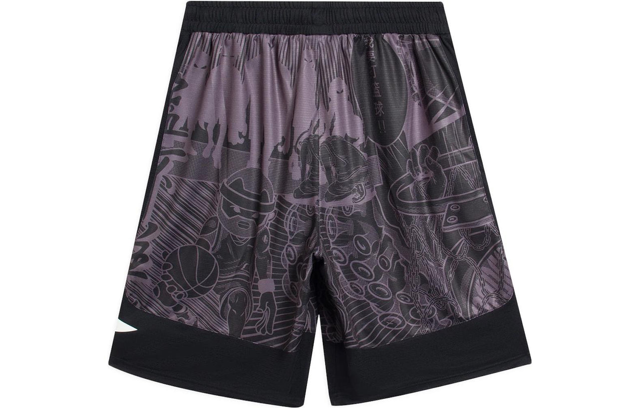 Li-Ning BadFive Graphic Loose Fit Basketball Shorts 'Grey Black' AAPS135-1